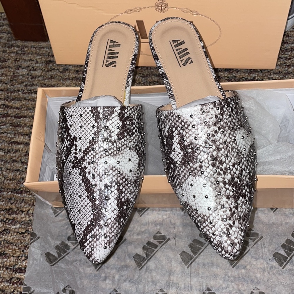 ams Isabella snakeskin studded mules - Picture 8 of 11